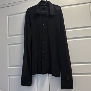 Just Cavalli black sheer shirt Sz 54